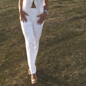 NewYork and Co White Cuffed Trousers